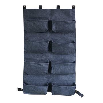 Verticaal Hangende Plantenzak met 8 Vakken Grijs 100 x 60 cm, Tuin en Terras, Bloembakken en Plantenbakken, Verzenden, Nieuw, Hout