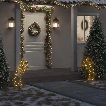 vidaXL Kerstverlichting meteoor met grondpinnen 80 LEDs 62, Diversen, Kerst, Verzenden, Nieuw