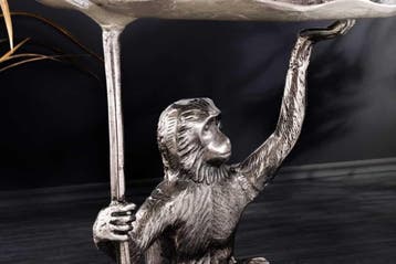 Design Bijzettafel WILDLIFE MONKEY 60cm Zilver Metaal, Ophalen of Verzenden, Nieuw