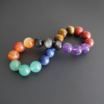Armband met 7 chakras veelkleurig, maat XL Echte stenen van