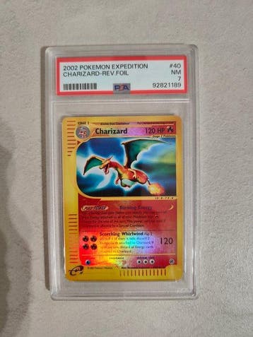 Pokémon - 1 Graded card - Charizard #40 Foil - PSA 7 - EX, Hobby en Vrije tijd, Verzamelkaartspellen | Pokémon, Nieuw