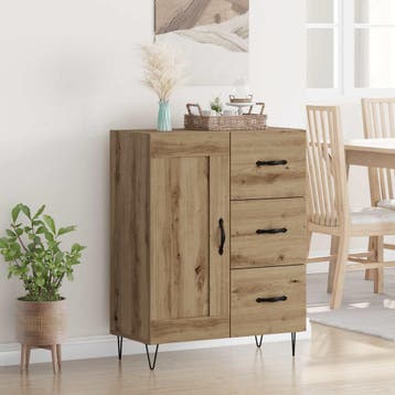 vidaXL Dressoir Artisan Eik 69,5 x 34 x 90 cm Geconstrueerd, Verzenden, Nieuw, Overige houtsoorten, Minder dan 50 cm
