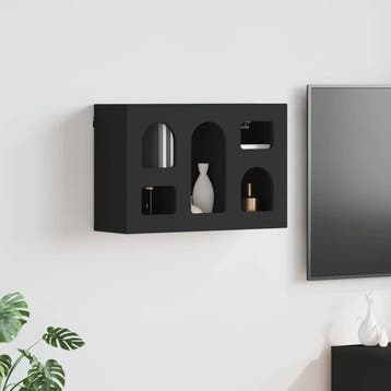 vidaXL Hangkast met plank ELST Zwart 60 x 20 x 40 cm Bewerkt, Huis en Inrichting, Verzenden, Nieuw