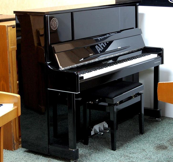 Winkelmann Upright Piano Zwart Hoogglans Occasion, Muziek en Instrumenten, Piano's, Piano, Zwart, Gebruikt