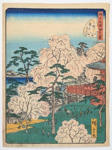 HIROSHIGE II. Ueno Kiyomizud. 48 uitzichten op beroemde