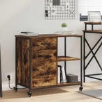 vidaXL Kast met Oplaadstation met wiel Gerookt eiken 76 x 41, Verzenden, Nieuw