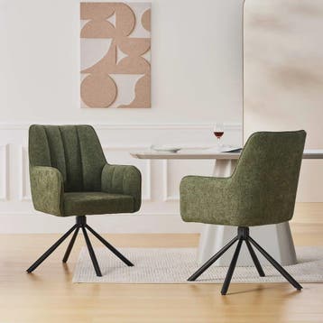 Draaibare Stoffen Eetkamerstoel met Metalen Poten - Set van, Verzenden, Nieuw