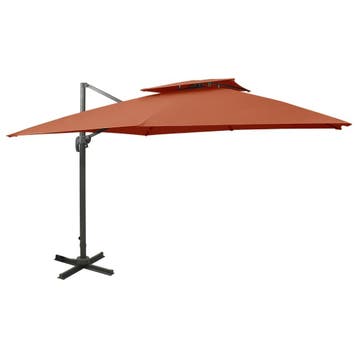 vidaXL Zweefparasol met dubbel dak 300x300 cm, Verzenden, Nieuw, 3 tot 4 meter, Zweefparasol