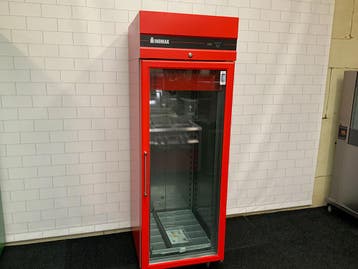 Showroommodel Inomak Koelkast 2/1 GN enkeldeurs glas Rood, Ophalen of Verzenden, Nieuw zonder verpakking, Koelen en Vriezen