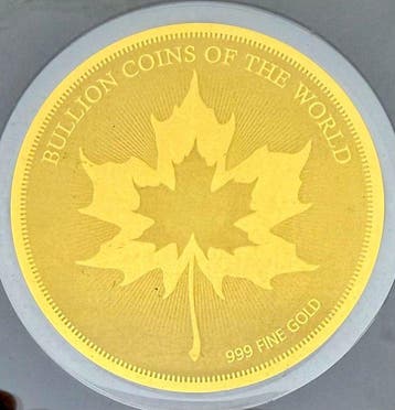 Tsjaad. 5000 Francs Maple Leaf 2020 ,oro 1/200 Oz (.999)