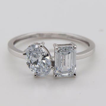 Zonder minimumprijs - Ring - 14 karaat Witgoud - 2.01ct. tw., Nieuw