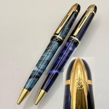 Waterman - Philéas Blue & Green Marble Set, Gold Trim -, Verzamelen, Pennenverzamelingen, Nieuw