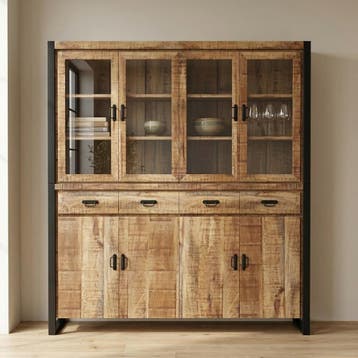 Buffetkast Mangohout Britt 190 cm, Huis en Inrichting, Verzenden, Nieuw, Overige houtsoorten, Industriële meubels