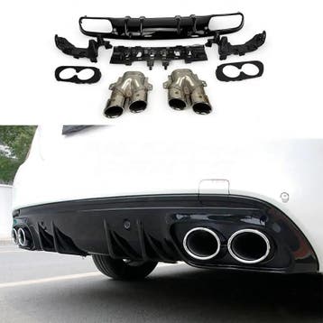 Diffuser With Chrome Exhaust Tips Voor Mercedes C Class, Auto-onderdelen, Ophalen of Verzenden, Nieuw