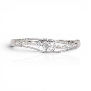 Zonder minimumprijs - Armband - 18 karaat Witgoud - 2.61ct.