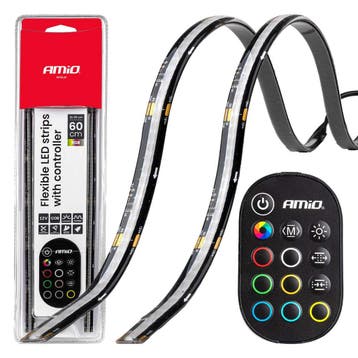 Flexibele LED-strips met controller – RGB multikleur 2x..., Auto-onderdelen, Verlichting, Verzenden, Nieuw