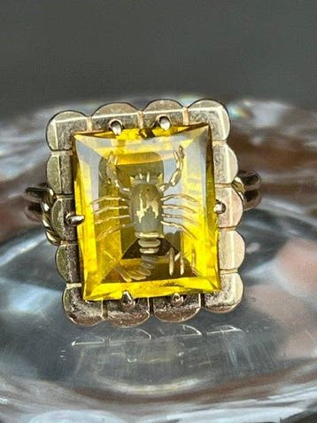 Ring - 18 karaat Geel goud Topaas, Nieuw