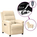 vidaXL Massagestoel elektrisch stof crèmekleurig, Sport en Fitness, Massageproducten, Verzenden, Nieuw