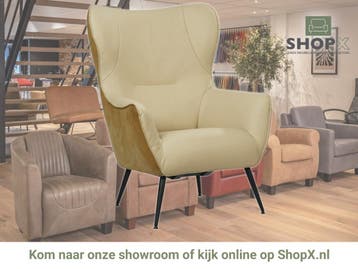 Leren fauteuil Flair Duo - Kenia Walnut en Toledo Kalahari, Eigentijds, Modern, Retro, Romantisch, Nieuw, Ophalen of Verzenden