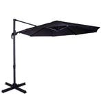 Zweefparasol Bardolino Ø300cm – Premium parasol | Zwart, Verzenden, Nieuw
