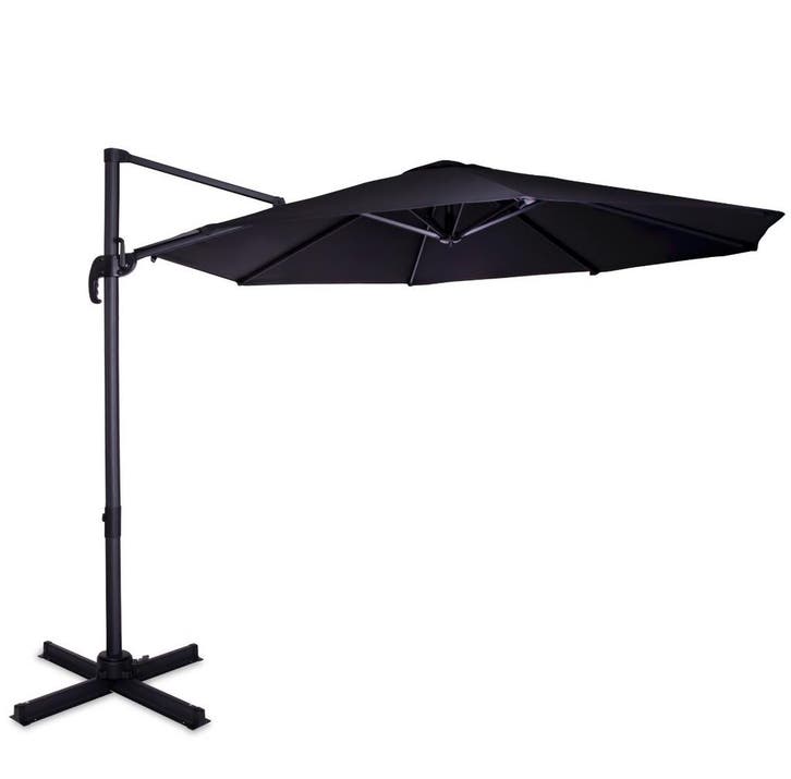 Zweefparasol Bardolino Ø300cm – Premium parasol | Zwart, Tuin en Terras, Parasols, Nieuw, Verzenden