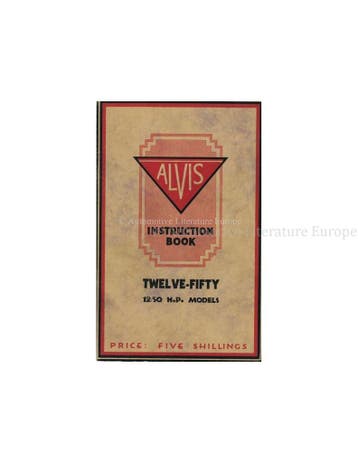1928 ALVIS 12/50 INSTRUCTIEBOEKJE ENGELS