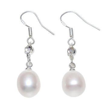 Fako Bijoux - Parel Oorbellen - Parel Glas - Hanger - Wit, Verzenden, Nieuw