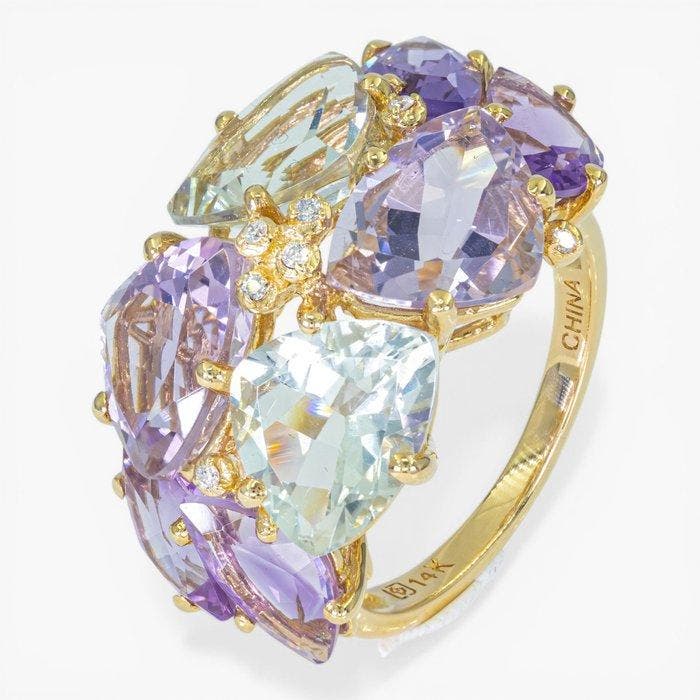 Zonder minimumprijs - Ring - 14 karaat HRD Antwerp, Geel, Sieraden, Tassen en Uiterlijk, Ringen