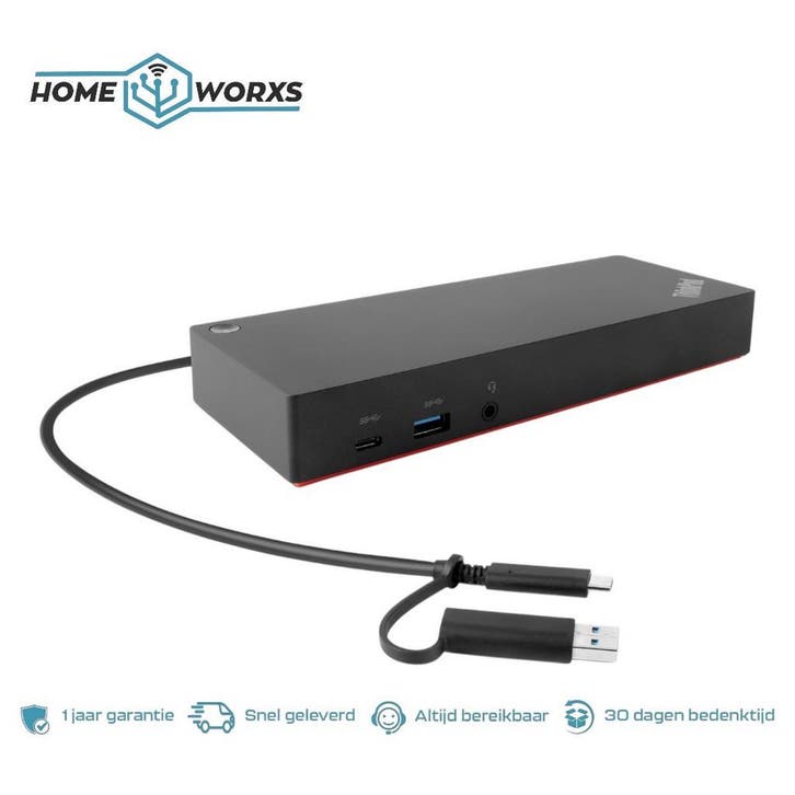 Lenovo ThinkPad Dockingstation USB-C/A 40AF0135EU Refurbishe, Computers en Software, Dockingstations, Harde schijf, Laptop, Refurbished