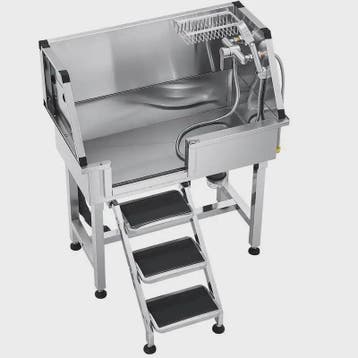 RVS Hondendouche & Wasstation 87cm met Ladder, Kraan en Douc, Verzenden, Nieuw