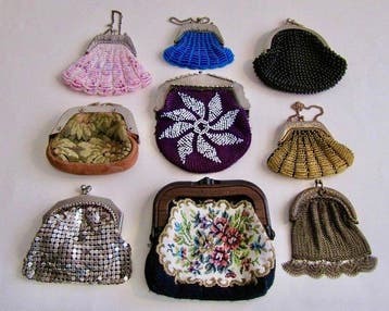Unsigned - ViINTAGE & ANTIQUE PURSES - Various Materials -, Antiek en Kunst