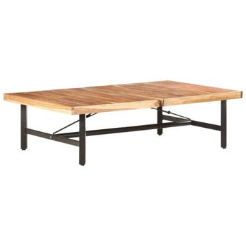 Industriele Salontafel Massief Hout | Laatste Stuk!, Huis en Inrichting, 100 tot 150 cm, Klassiek, Zo goed als nieuw, Rechthoekig