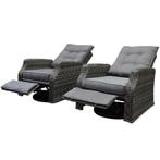 Kreta lounge balkonset 2 delig draaibaar verstelbare, Ophalen of Verzenden, Nieuw, Wicker