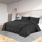 vidaXL Dekbedovertrekset 260x240 cm katoen zwart, Verzenden, Nieuw, Zwart