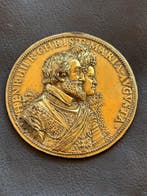 Frankrijk. Médaille en bronze doré Henri IV, Marie de