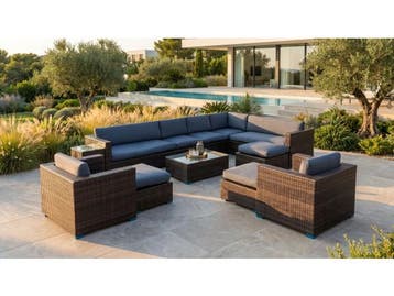 Veiling - Loungeset incl. kussens 12-delig, Tuin en Terras, Nieuw