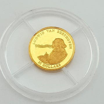 Liberia. 25 Dollars 2001, 0.73 gr. (Zonder minimumprijs)