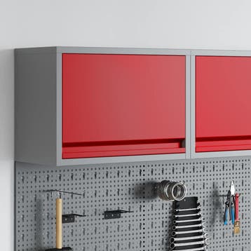 vidaXL Gereedschapskast met opslag Rood en Grijs 50 x 25 x, Doe-het-zelf en Verbouw, Verzenden, Nieuw