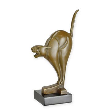 A BRONZE SCULPTURE OF AN ART DECO CAT (Beeldjes - Decoratie), Verzenden, Nieuw
