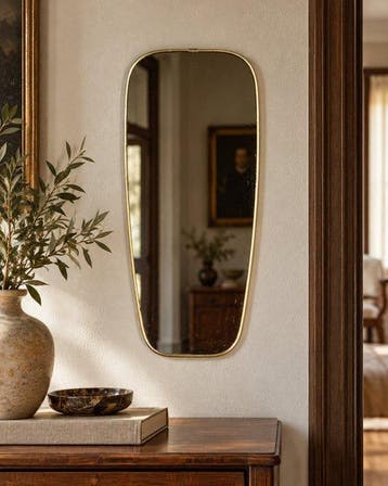 Elegante vintage wandspiegel – goudkleurige omlijsting –