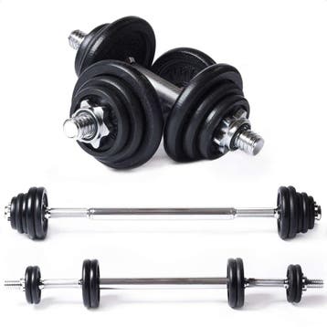 Tunturi Halter en Dumbells Gietijzer - Halterset 20 kg -, Ophalen of Verzenden, Gebruikt