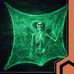 Ruhhy Glow in the dark spinnenweb met nepspinnen Hallowee..., Ophalen of Verzenden, Nieuw