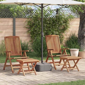 vidaXL Tuin eettafelset 4 st Bruin Massief Teakhout, Verzenden, Nieuw, 4 zitplaatsen