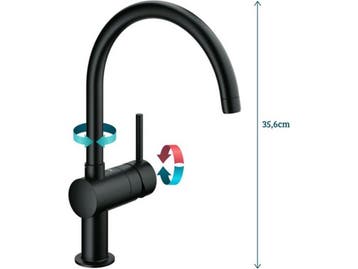 GROHE Minta - Keukenkraan - C-uitloop draaibaar - mat zwart, Verzenden, Zo goed als nieuw
