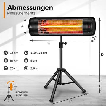Terrasverwarmer - Infrarood Verwarming - Elektrisch - Heater, Verzenden, Zo goed als nieuw