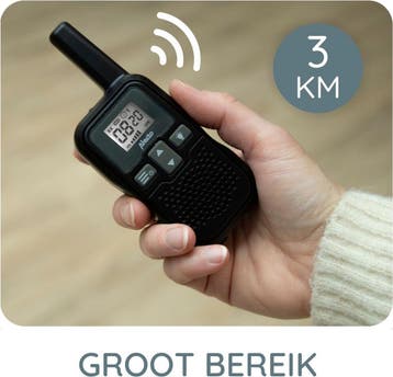 Alecto DBX80BK - Babyfoon met groot bereik - Tot 3km - Zwart, Kinderen en Baby's, Verzenden, Zo goed als nieuw