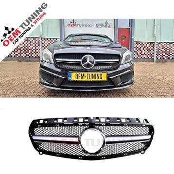 A45 W176 Grille | 2012-2015 | Alumunium lijst | voor A klass, Voor, Mercedes-Benz, Nieuw, Ophalen of Verzenden