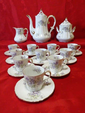 Limoges - Barny & Rigoni - ca. 1895 - Koffieservies (23) -