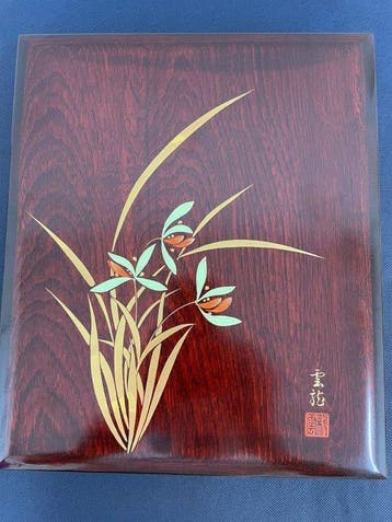 Document Box (Fubako)  (Maki-e) Orchid Design —