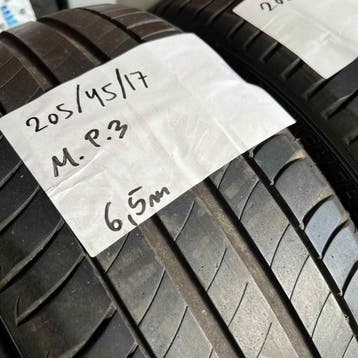 2 x Michelin Primacy 3 205-45-17 Zomerbanden 6,5mm, Gebruikt, 17 inch, Band(en), Personenwagen